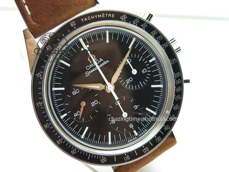 0508 Supportive Speedmaster Professional The Moon Watch on Brown Asso Strap Asian Manual Winding Chronograph Movement 8288